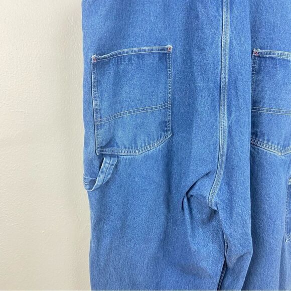 Round House Mens 50 Denim Bib Carpenter Overalls Unisex Vintage Work Granola - Picture 9 of 15